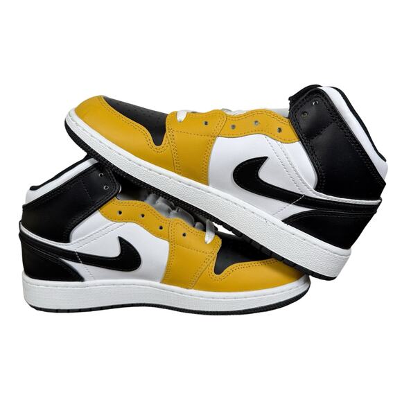 Nike Air Jordan 1 Retro Mid Taxi Yellow White Black DQ8423-701 Size 6Y/W7.5 - Picture 1 of 10